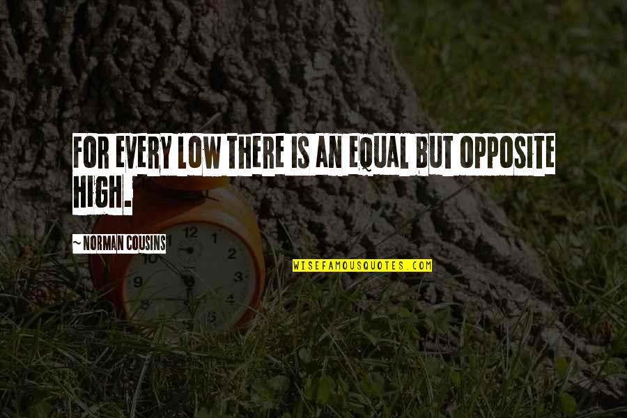 Formano Keramik Quotes By Norman Cousins: For every low there is an equal but