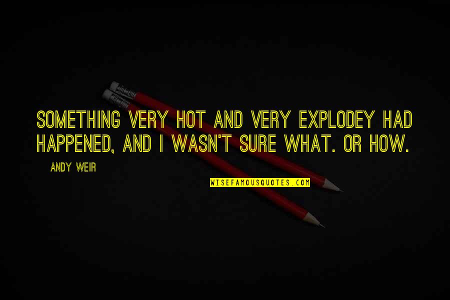 Formative Evaluation Quotes By Andy Weir: Something very hot and very explodey had happened,