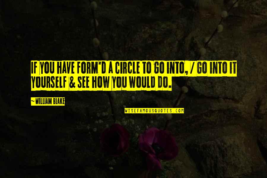 Form'd Quotes By William Blake: If you have form'd a Circle to go
