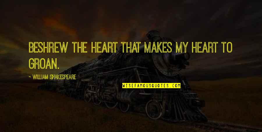 Formes Quotes By William Shakespeare: Beshrew the heart that makes my heart to