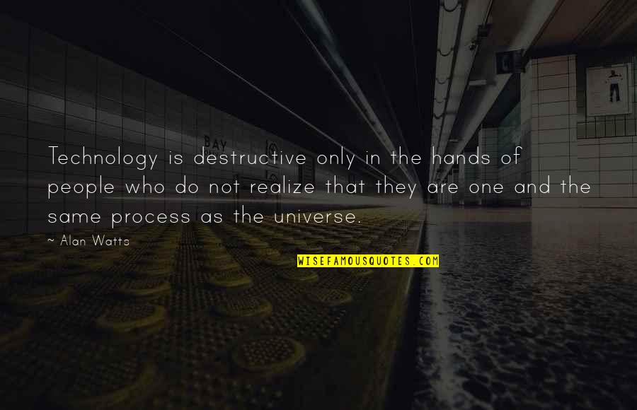 Formidable Tv Repair Quotes By Alan Watts: Technology is destructive only in the hands of