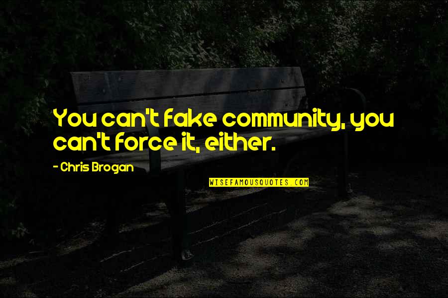 Formidable Tv Repair Quotes By Chris Brogan: You can't fake community, you can't force it,