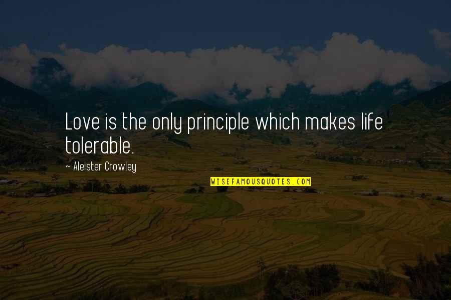 Formlessness Quotes By Aleister Crowley: Love is the only principle which makes life