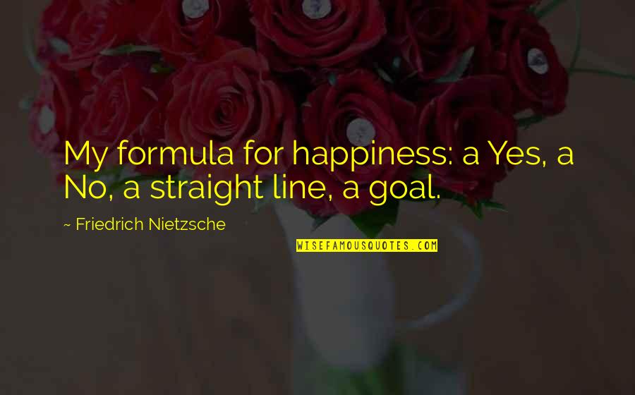 Formula E Quotes By Friedrich Nietzsche: My formula for happiness: a Yes, a No,
