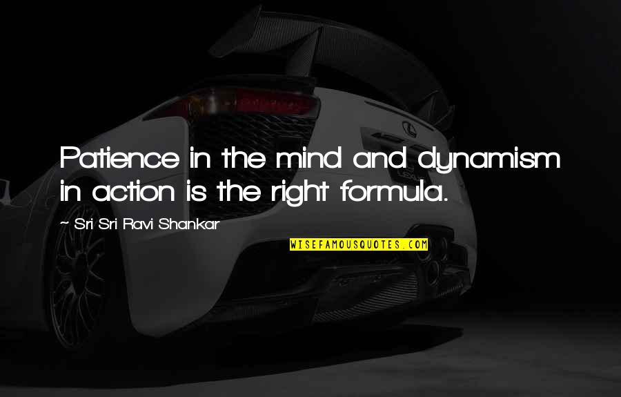 Formulas Quotes By Sri Sri Ravi Shankar: Patience in the mind and dynamism in action