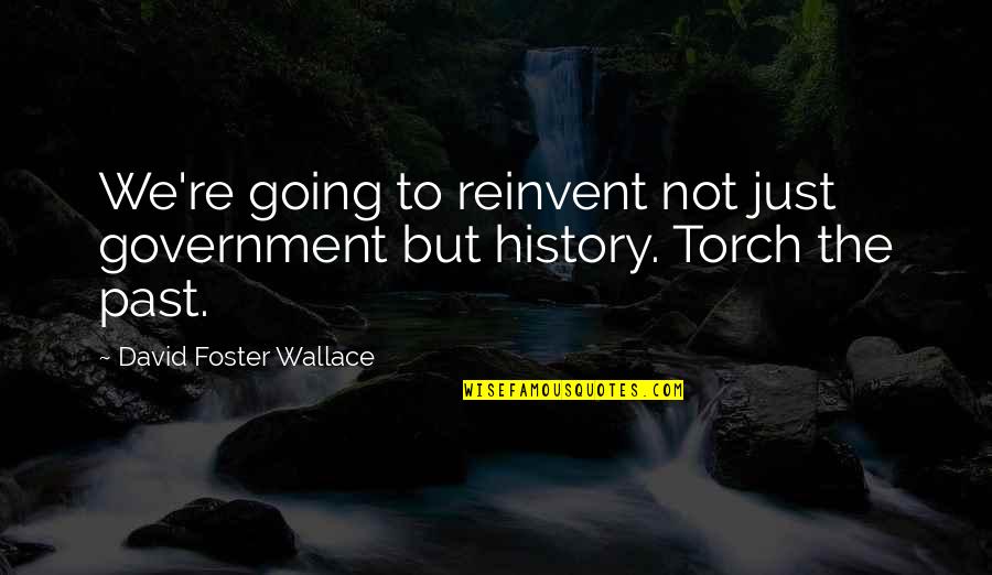 Formyouneed Quotes By David Foster Wallace: We're going to reinvent not just government but