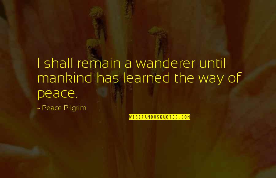 Forough Farrokhzad Quotes By Peace Pilgrim: I shall remain a wanderer until mankind has