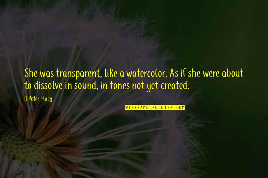 Forrado Em Quotes By Peter Hoeg: She was transparent, like a watercolor. As if