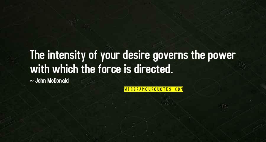 Forslund Crane Quotes By John McDonald: The intensity of your desire governs the power