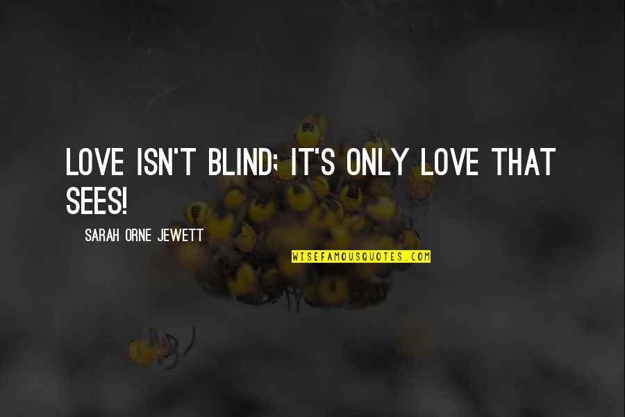 Forsworn Quotes By Sarah Orne Jewett: Love isn't blind; it's only love that sees!