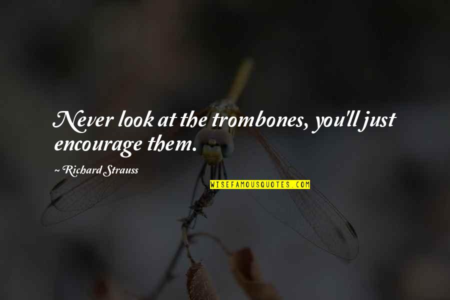 Fortaleza Quotes By Richard Strauss: Never look at the trombones, you'll just encourage