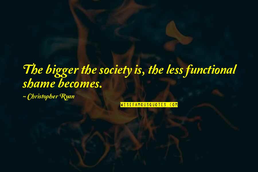 Forthright Mc Quotes By Christopher Ryan: The bigger the society is, the less functional