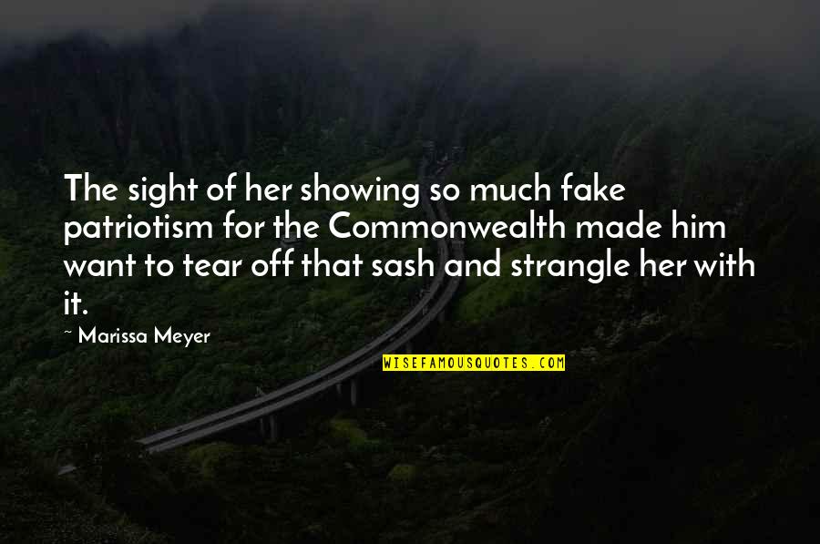 Fortunam Quotes By Marissa Meyer: The sight of her showing so much fake Fortunam Quotes By Marissa Meyer: The sight of her showing so much fake