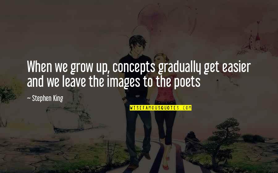Fortunio Bonanova Quotes By Stephen King: When we grow up, concepts gradually get easier