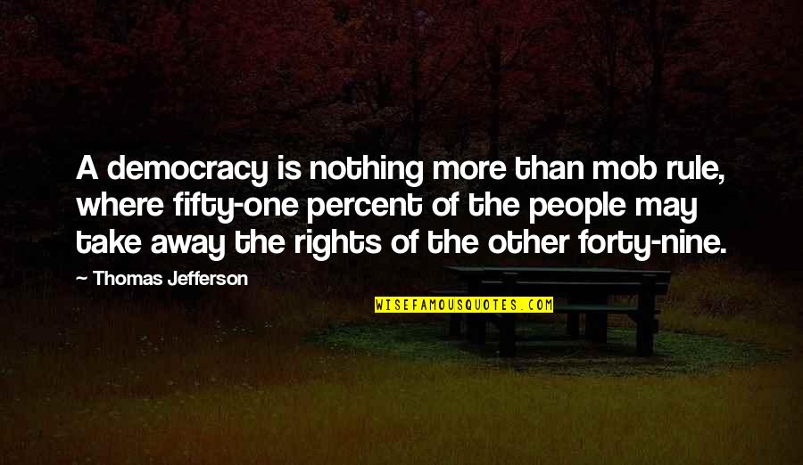 Forty Quotes By Thomas Jefferson: A democracy is nothing more than mob rule,