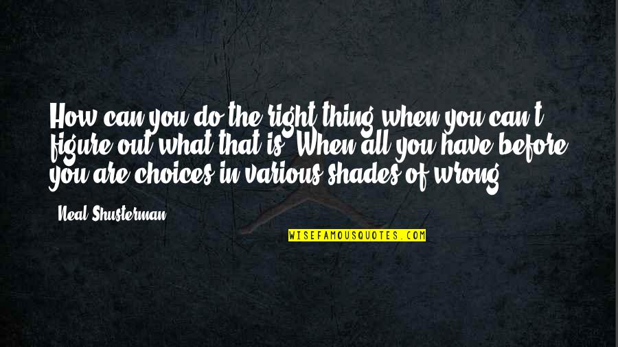 Forty Rules Love Quotes By Neal Shusterman: How can you do the right thing when