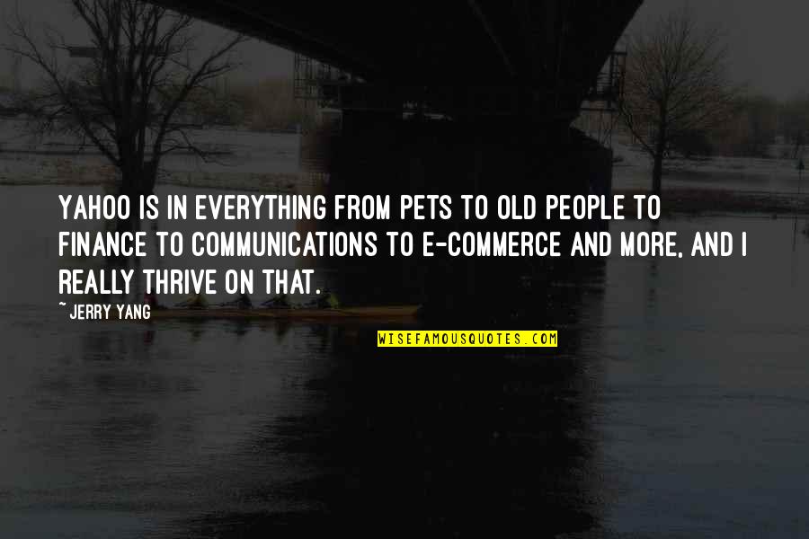 Forum Post Quotes By Jerry Yang: Yahoo is in everything from pets to old