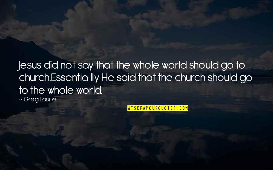 Fossati Serramenti Quotes By Greg Laurie: Jesus did not say that the whole world