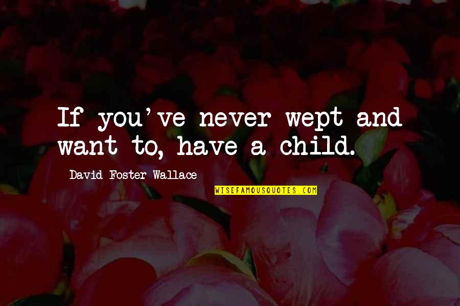 Foster Child Quotes By David Foster Wallace: If you've never wept and want to, have