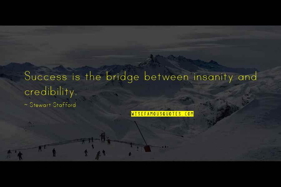 Foster Dogs Quotes By Stewart Stafford: Success is the bridge between insanity and credibility.