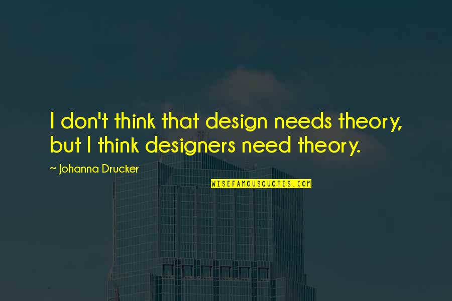 Foster Gamble Quotes By Johanna Drucker: I don't think that design needs theory, but