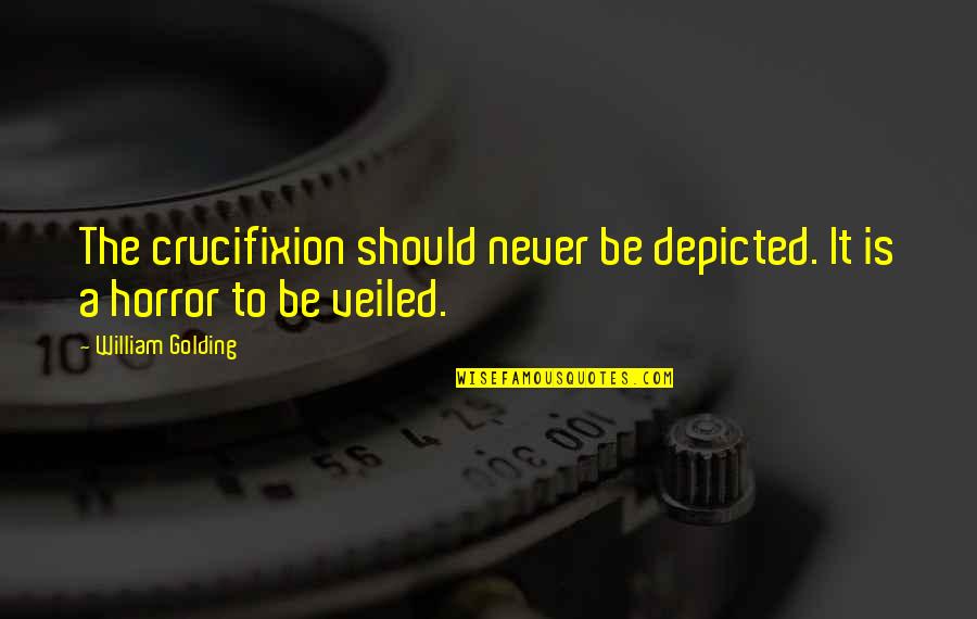 Foto Vector Quotes By William Golding: The crucifixion should never be depicted. It is