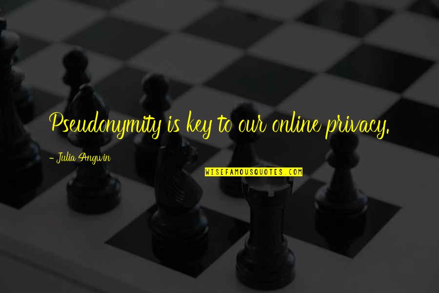 Fouler La Quotes By Julia Angwin: Pseudonymity is key to our online privacy.