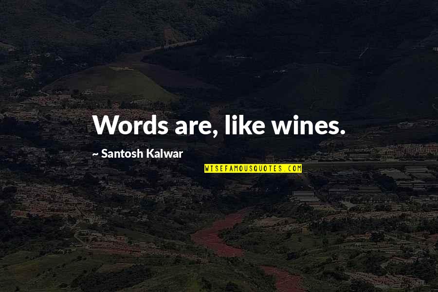 Foun Quotes By Santosh Kalwar: Words are, like wines.