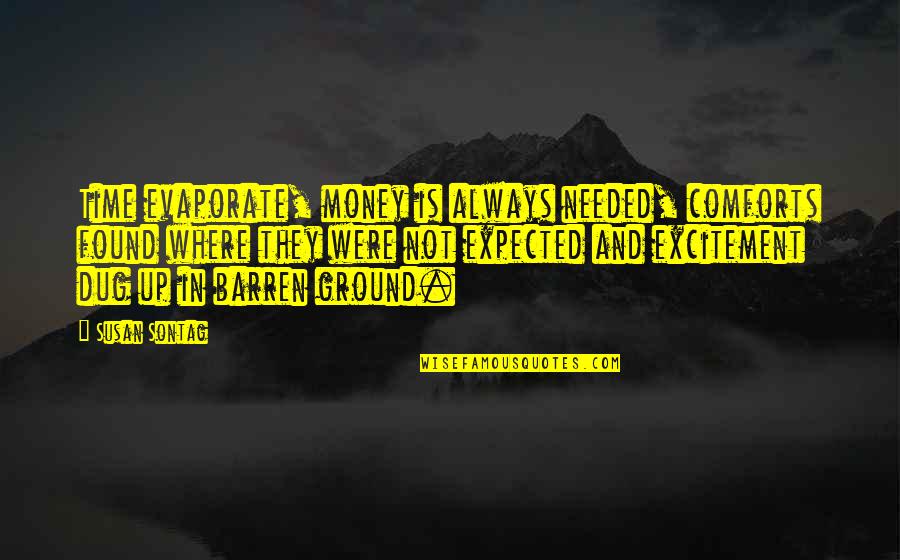 Found Money Quotes By Susan Sontag: Time evaporate, money is always needed, comforts found