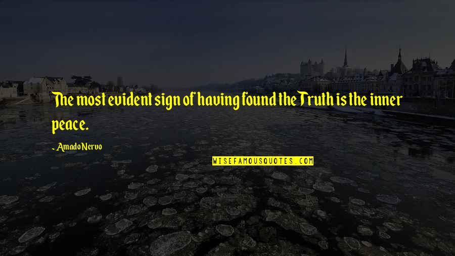 Found My Inner Peace Quotes By Amado Nervo: The most evident sign of having found the