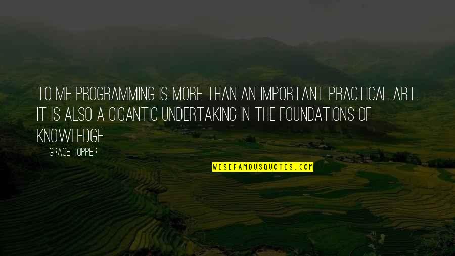 Foundation Is Important Quotes By Grace Hopper: To me programming is more than an important