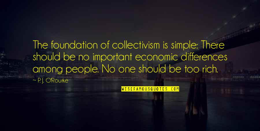 Foundation Is Important Quotes By P. J. O'Rourke: The foundation of collectivism is simple: There should