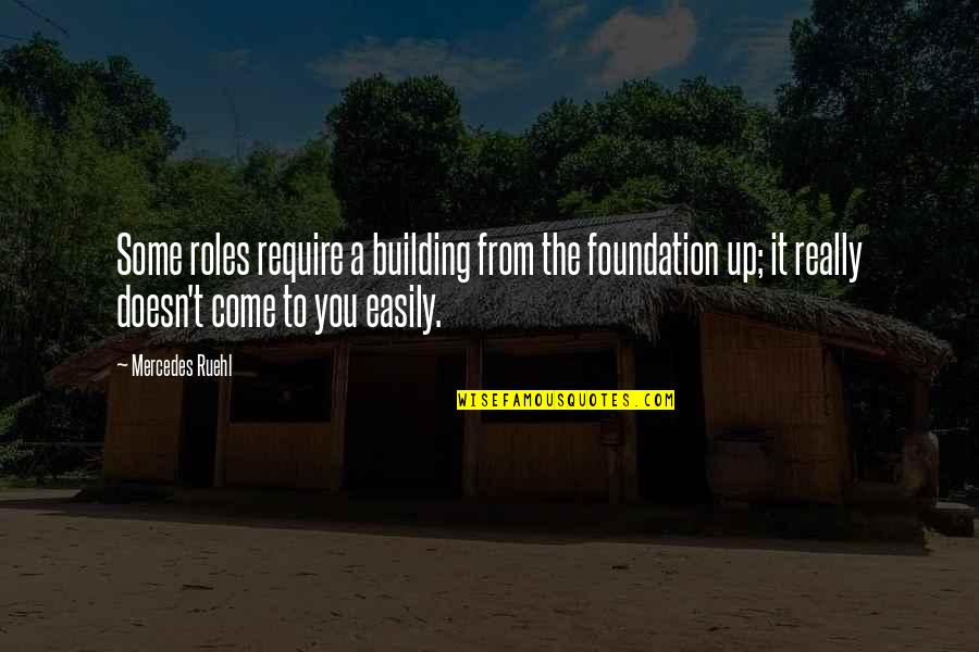 Foundation Of A Building Quotes By Mercedes Ruehl: Some roles require a building from the foundation