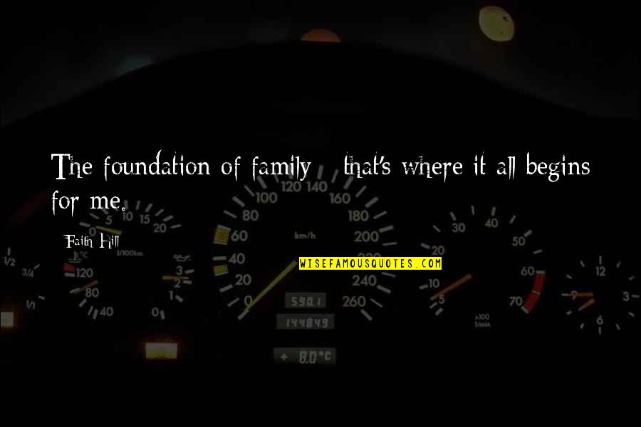 Foundation Of Family Quotes By Faith Hill: The foundation of family - that's where it