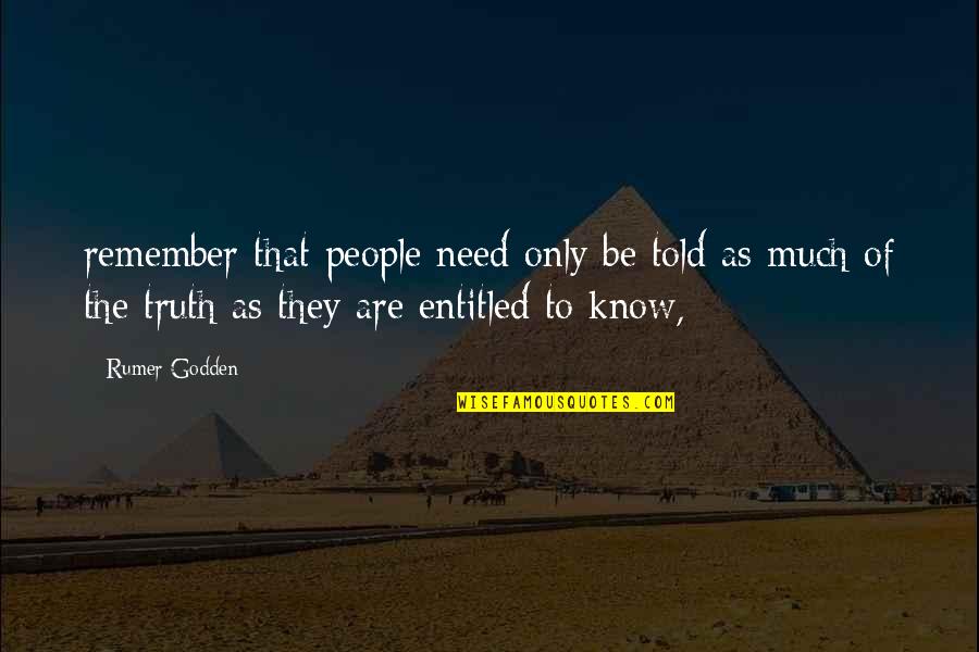 Founders Day Of School Quotes By Rumer Godden: remember that people need only be told as