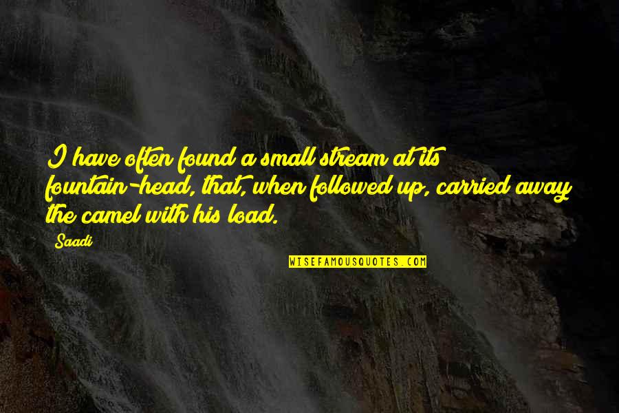 Fountain Head Quotes By Saadi: I have often found a small stream at
