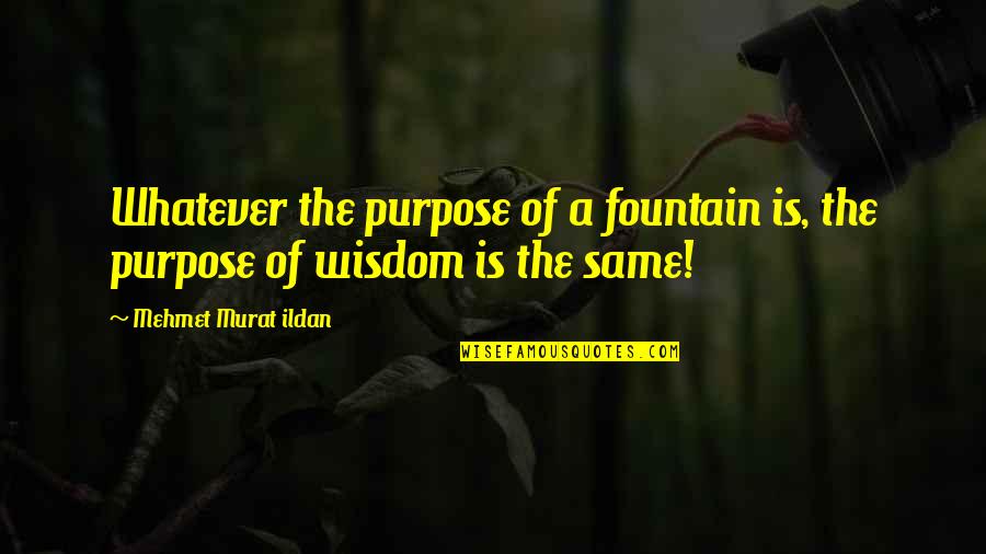 Fountain Quotes By Mehmet Murat Ildan: Whatever the purpose of a fountain is, the