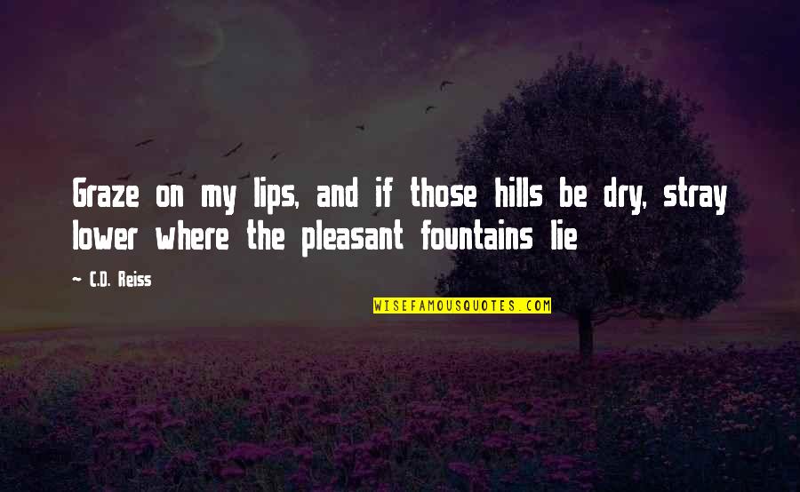 Fountains Quotes By C.D. Reiss: Graze on my lips, and if those hills