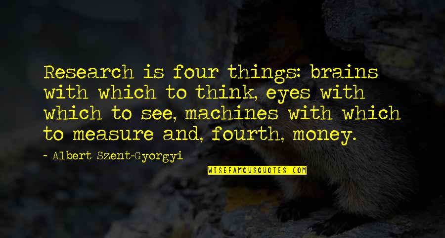 Four Eyes Quotes By Albert Szent-Gyorgyi: Research is four things: brains with which to