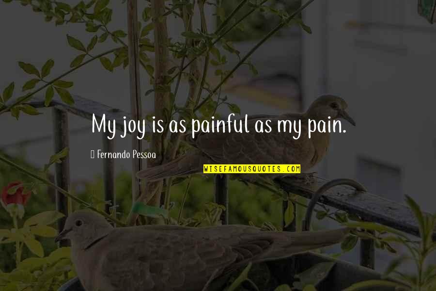 Four Word Famous Quotes By Fernando Pessoa: My joy is as painful as my pain.