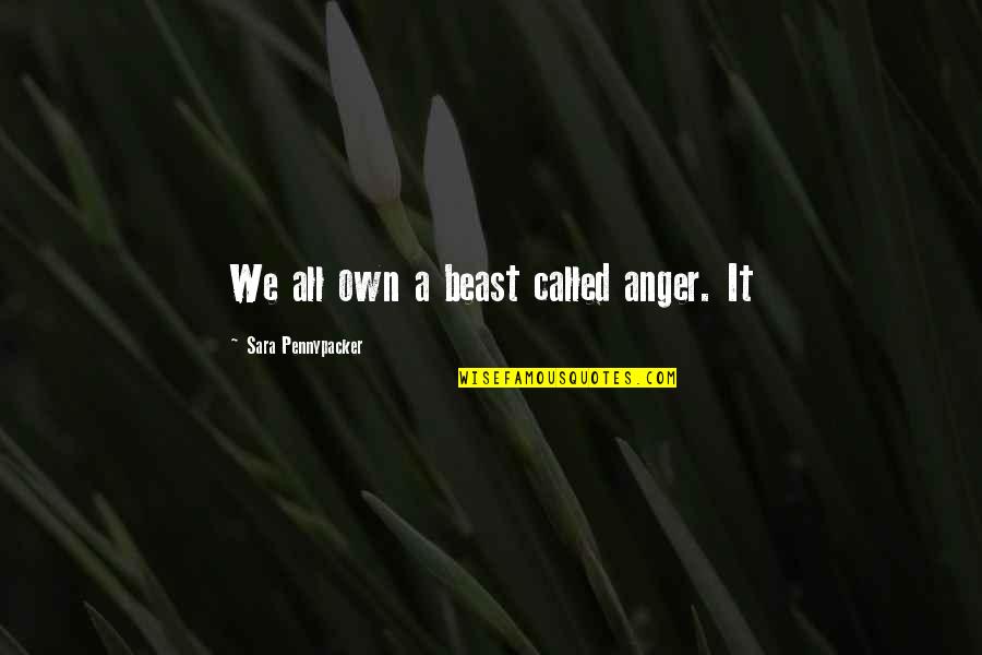 Four Word Famous Quotes By Sara Pennypacker: We all own a beast called anger. It