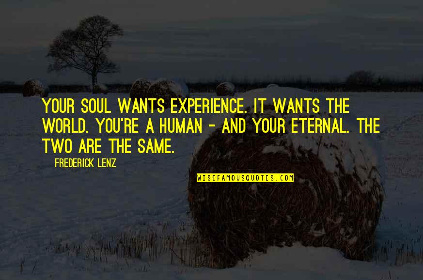 Fousekis Farses Quotes By Frederick Lenz: Your soul wants experience. It wants the world. Fousekis Farses Quotes By Frederick Lenz: Your soul wants experience. It wants the world.