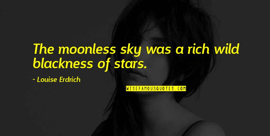Fowwow Quotes By Louise Erdrich: The moonless sky was a rich wild blackness