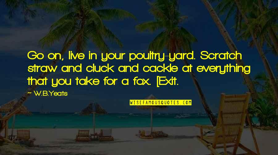 Fox For Quotes By W.B.Yeats: Go on, live in your poultry-yard. Scratch straw Fox For Quotes By W.B.Yeats: Go on, live in your poultry-yard. Scratch straw