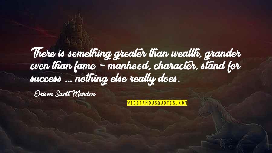 Foxes And Wolves Quotes By Orison Swett Marden: There is something greater than wealth, grander even