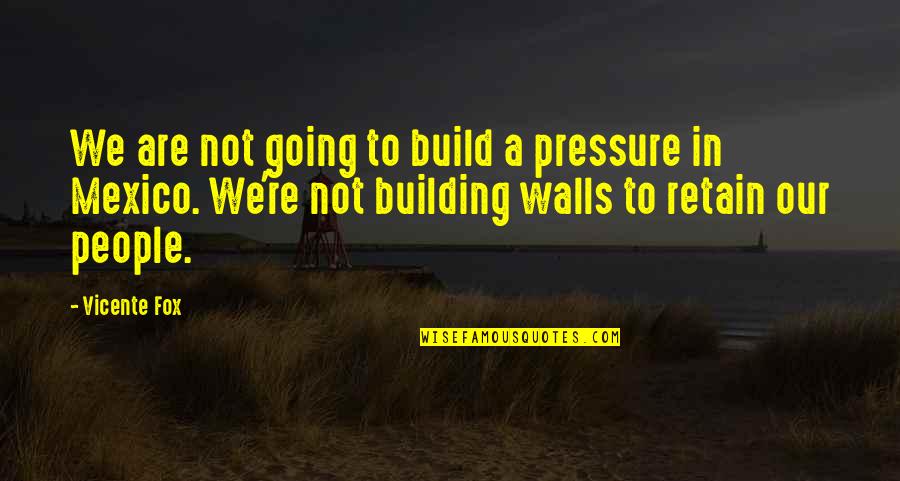 Fox'â‚¬s Quotes By Vicente Fox: We are not going to build a pressure