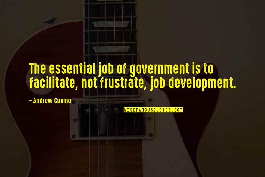 Foxwell Auctions Quotes By Andrew Cuomo: The essential job of government is to facilitate,