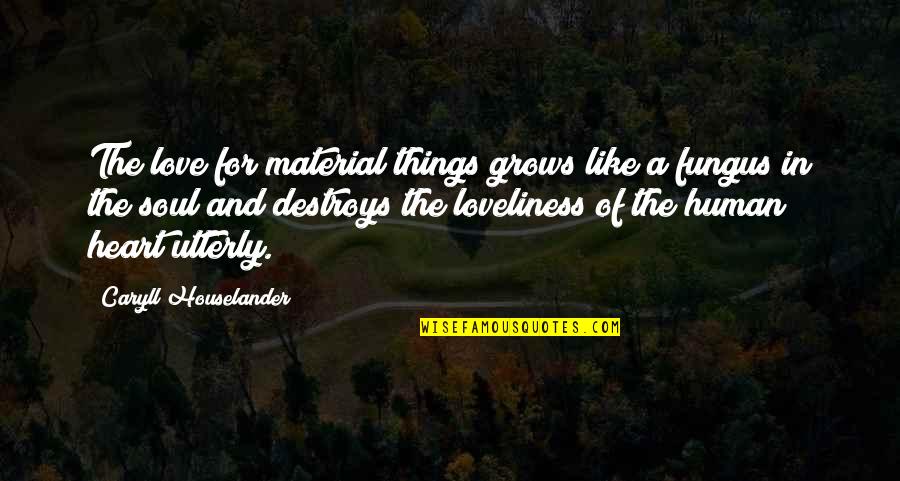 Fracking Uk Quotes By Caryll Houselander: The love for material things grows like a