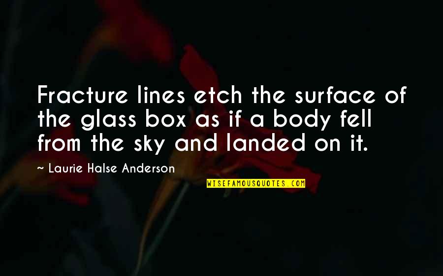 Fracture Quotes By Laurie Halse Anderson: Fracture lines etch the surface of the glass
