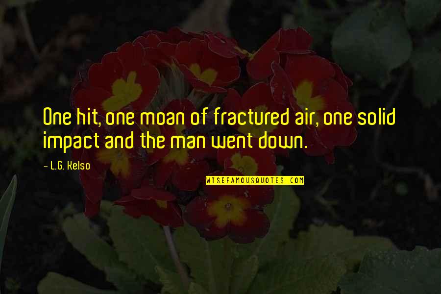 Fractured Quotes By L.G. Kelso: One hit, one moan of fractured air, one